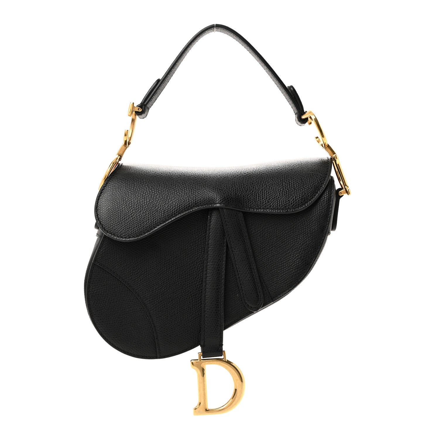 Christian Dior Grained Calfskin Mini Saddle Bag Black 1 of 13