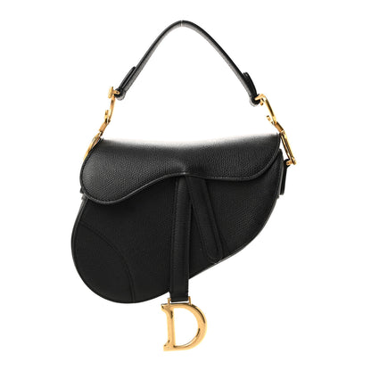 Christian Dior Grained Calfskin Mini Saddle Bag Black 1 of 13