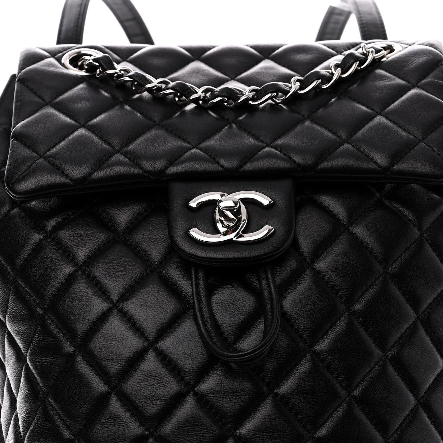 Lambskin Quilted Small Urban Spirit Backpack Black
