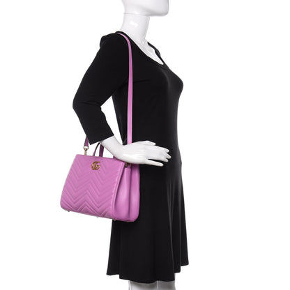 Gucci Calfskin Matelasse Small GG Marmont Tote Candy Mousse 2 of 11