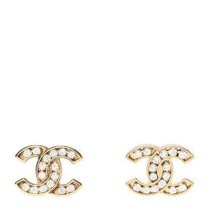 Chanel Crystal CC Earrings Gold 1 of 5