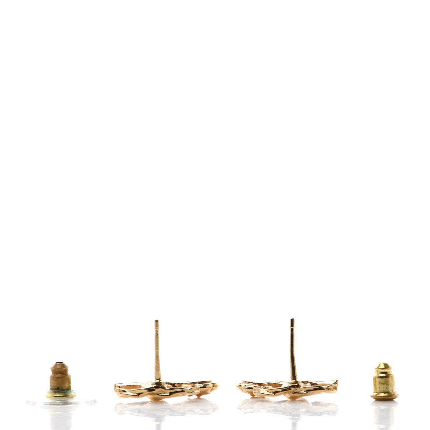 Chanel Metal Camellia CC Earrings Gold 3 of 4