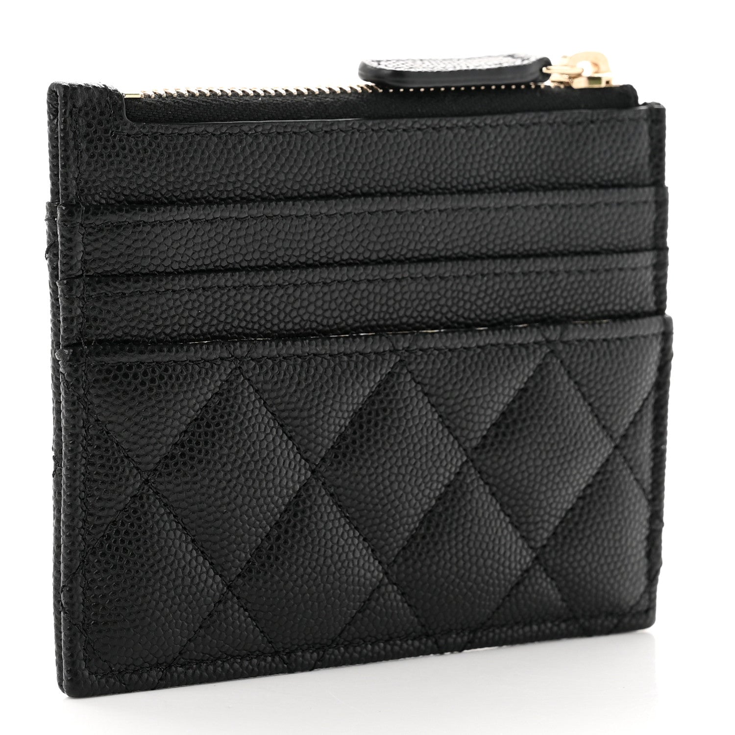 Chanel Caviar Quilted CC Zip Card Holder Black 3 of 8