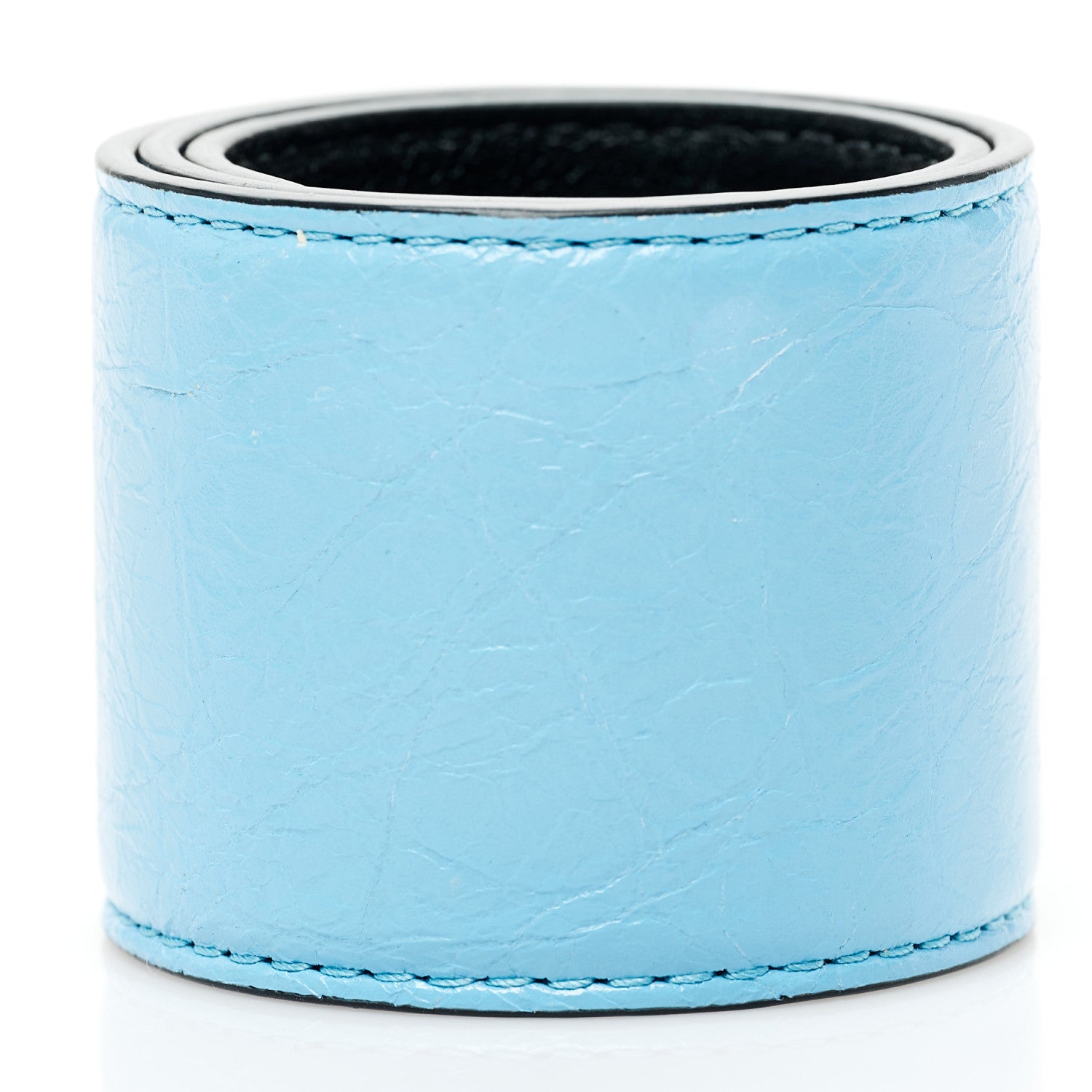 Balenciaga Calfskin Cycle Slap Bracelet Baby Blue Black 2 of 5