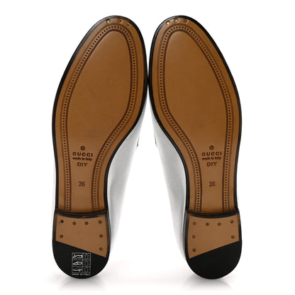 Gucci Metallic Nappa Womens Jordaan Loafers 36 Argento 6 of 10