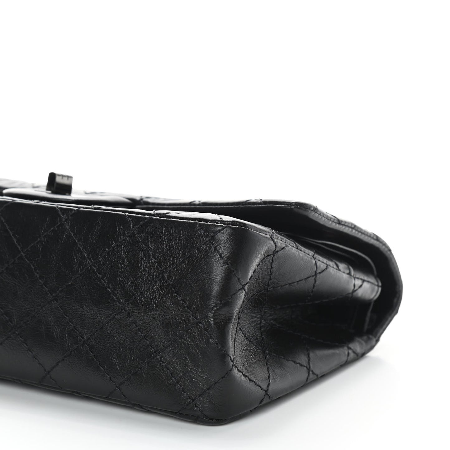 Aged Calfskin Quilted 2.55 Reissue 225 Flap So Black