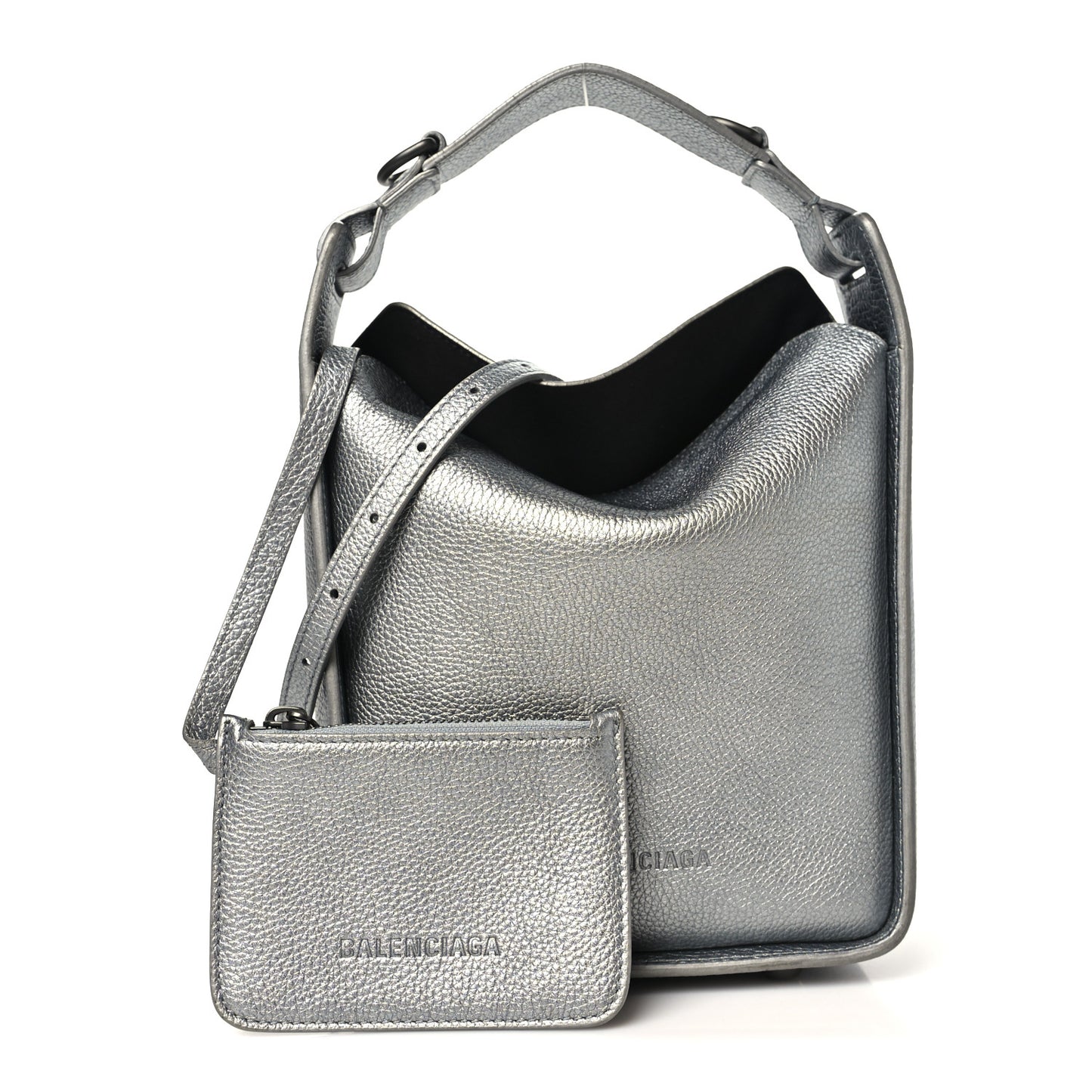 Metallic Calfskin XS Tool 2.0 North-South Tote Silver