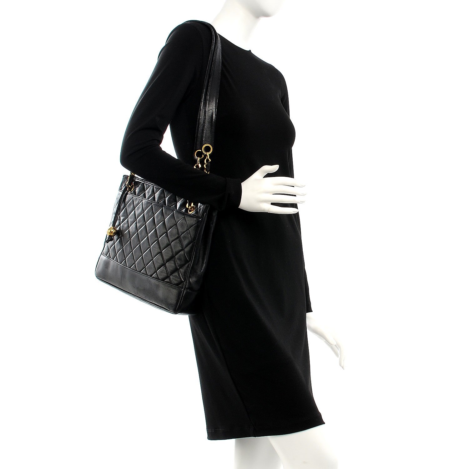 Chanel Lambskin Quilted Shoulder Bag Black 2 of 9
