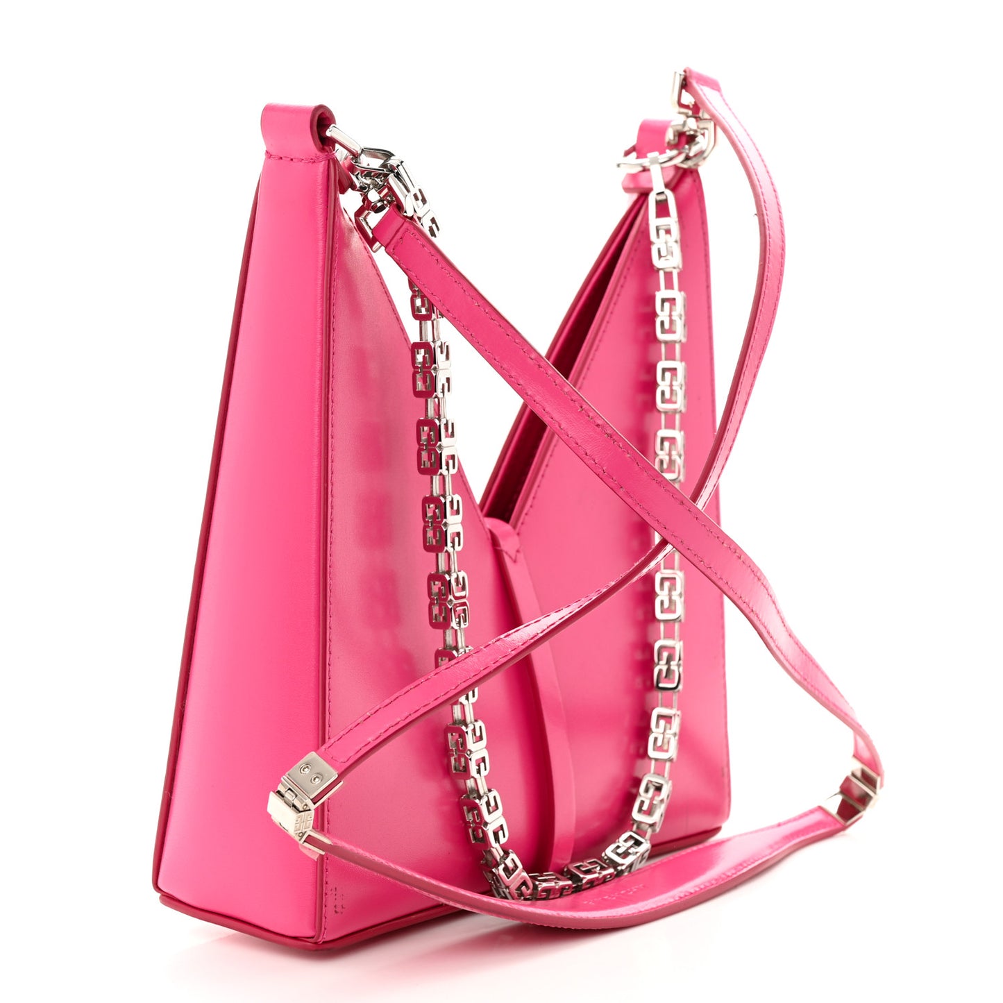 Box Calfskin Mini Cut Out Shoulder Bag Neon Pink