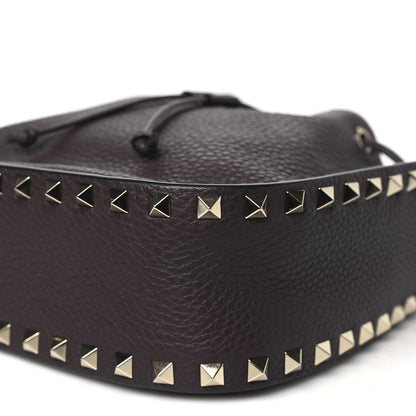 Valentino Garavani Grained Calfskin Rockstud Bucket Bag Vinaccia 9 of 9