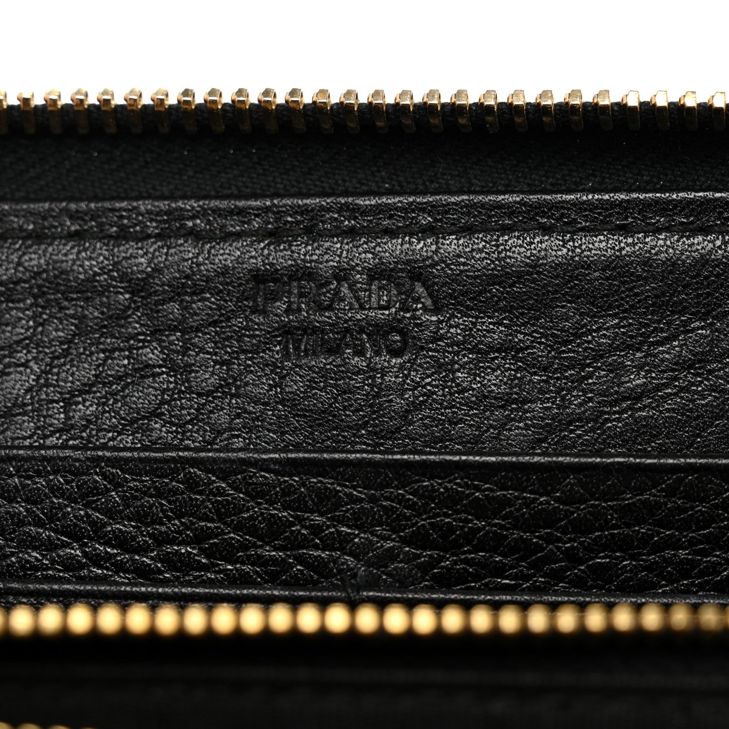 Prada Vitello Daino Zip Around Wallet Black 6 of 7