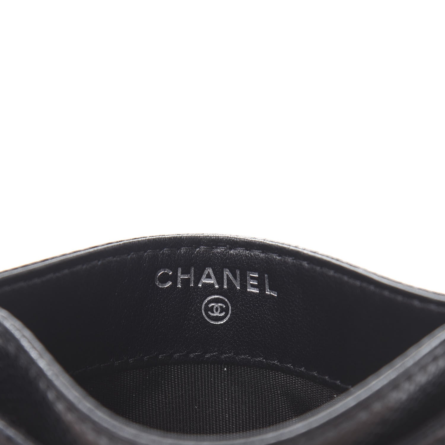 Chanel Caviar Chevron Quilted Boy Card Holder Black 6 of 9