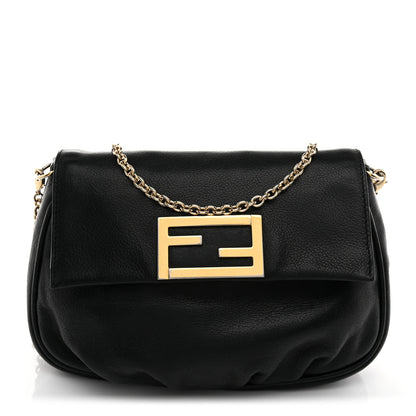 Fendi Vitello Flamingo Fendista Pouchette Crossbody Black 1 of 10