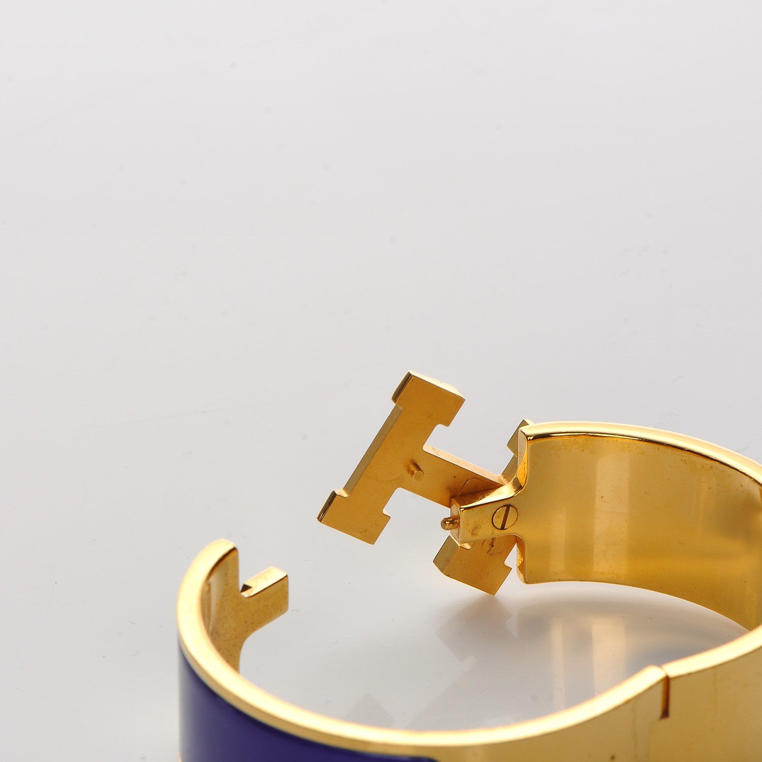 Hermes Enamel Wide Clic Clac H Bracelet PM Iris 5 of 5