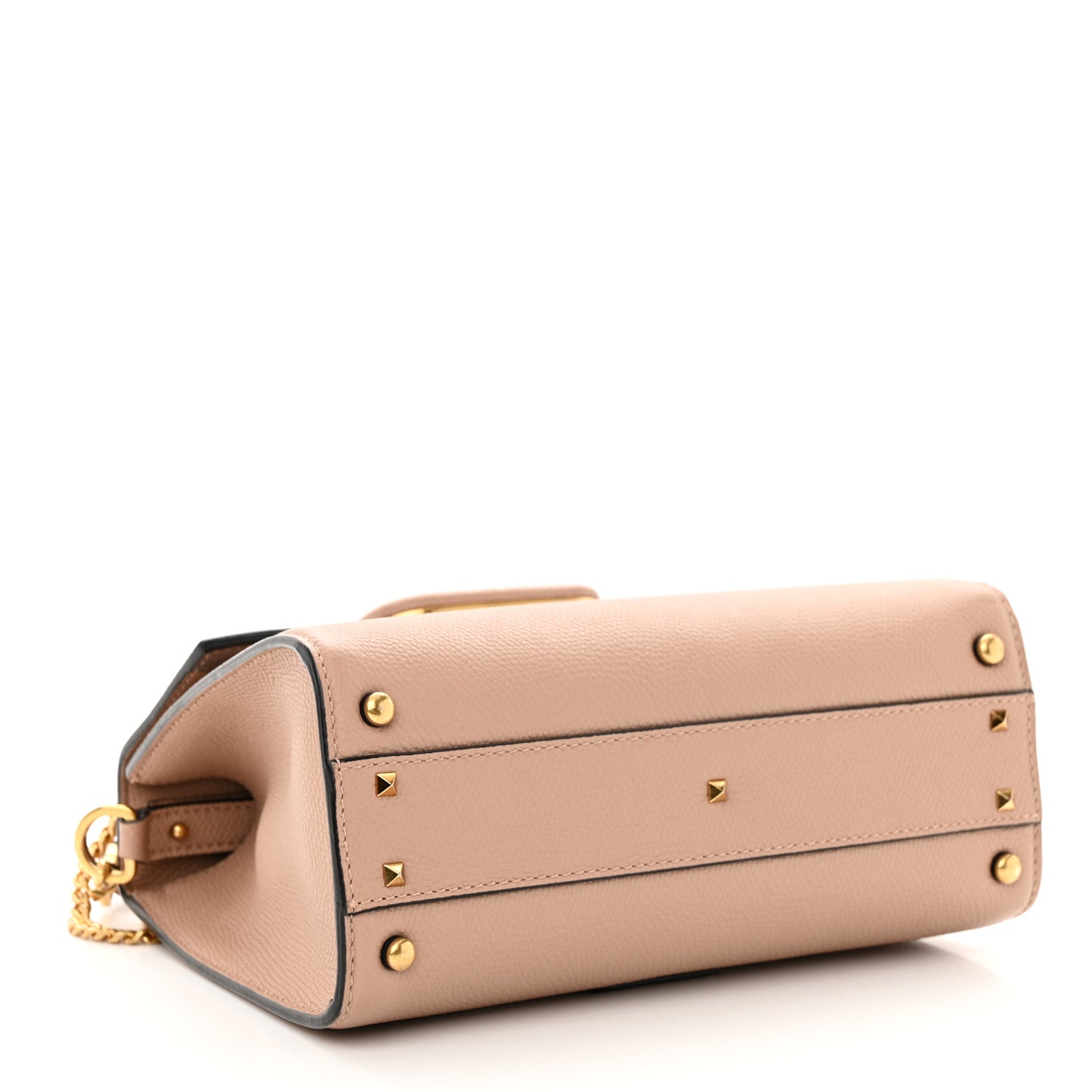 Grainy Calfskin Small VSling Top Handle Bag Poudre