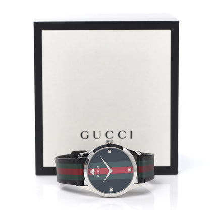 Gucci Stainless Steel Calfskin 38mm G-Timeless Stripe Web Quartz Watch Black 5 of 5