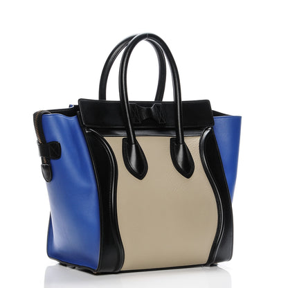 Celine Elephant Calfskin Mini Tri-Color Luggage Beige 3 of 7