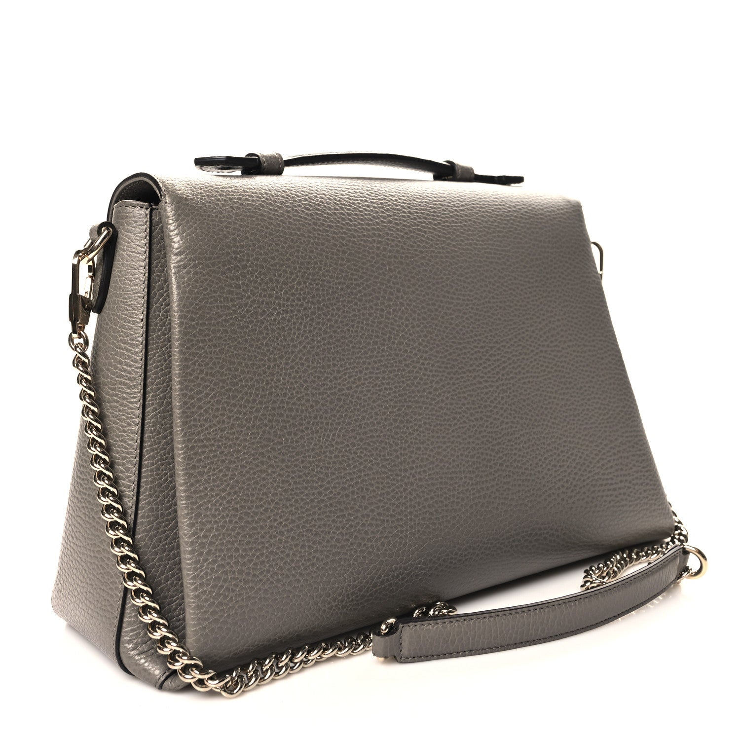 Gucci Dollar Calfskin Medium Interlocking G Top Handle Shoulder Bag Loess 3 of 12