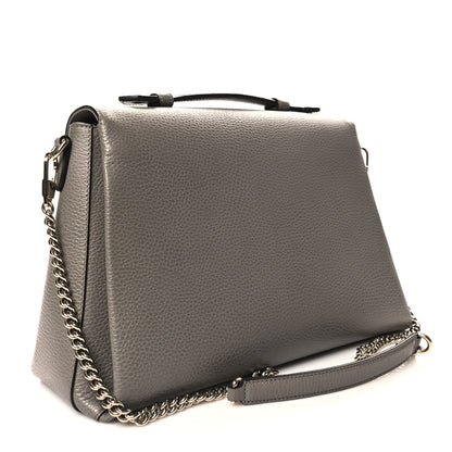 Gucci Dollar Calfskin Medium Interlocking G Top Handle Shoulder Bag Loess 3 of 12