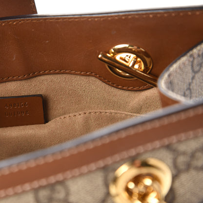Gucci GG Supreme Monogram Calfskin Small Padlock Tote Beige Ebony Tuscany 9 of 10