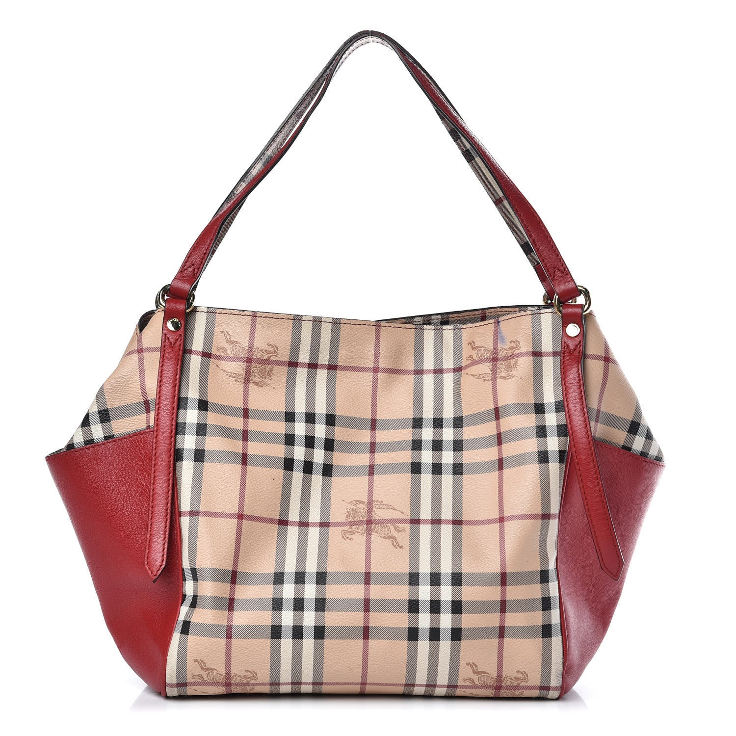 Burberry Haymarket Check Small Canterbury Tote Red 1 of 16