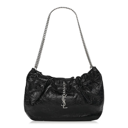 Saint Laurent Calfskin Pac Ruched Hobo Black 1 of 10