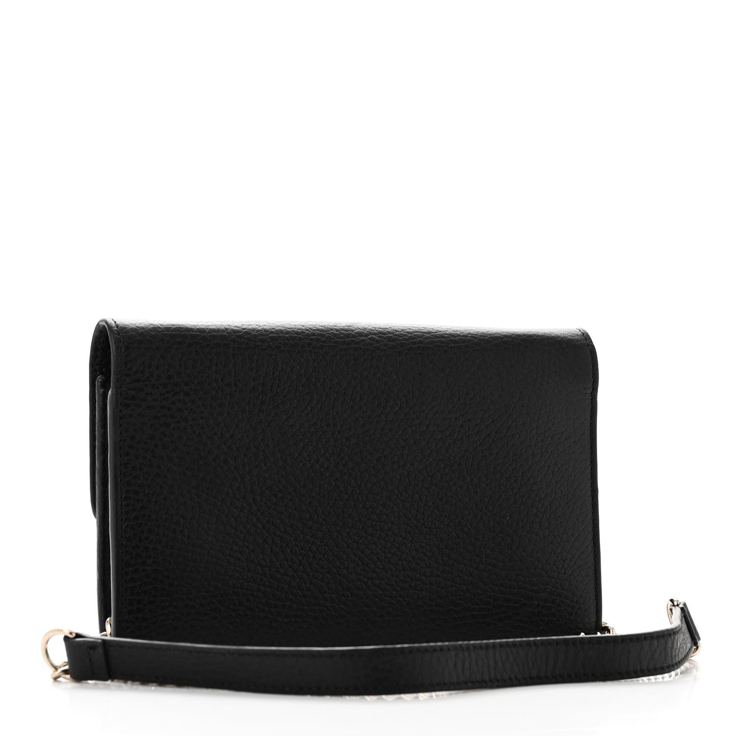 Gucci Dollar Calfskin Interlocking G Chain Wallet Black 2 of 11
