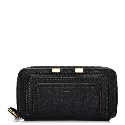 Chloe Grained Calfskin Marcie Long Zip Around Wallet Black 1 of 7