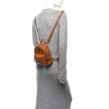 MCM Visetos Side Stud X-Mini Stark Backpack Cognac 2 of 10
