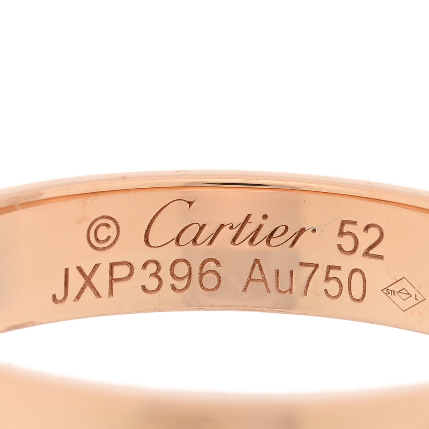 18K Pink Gold 3.5mm LOVE Wedding Band Ring 52 6