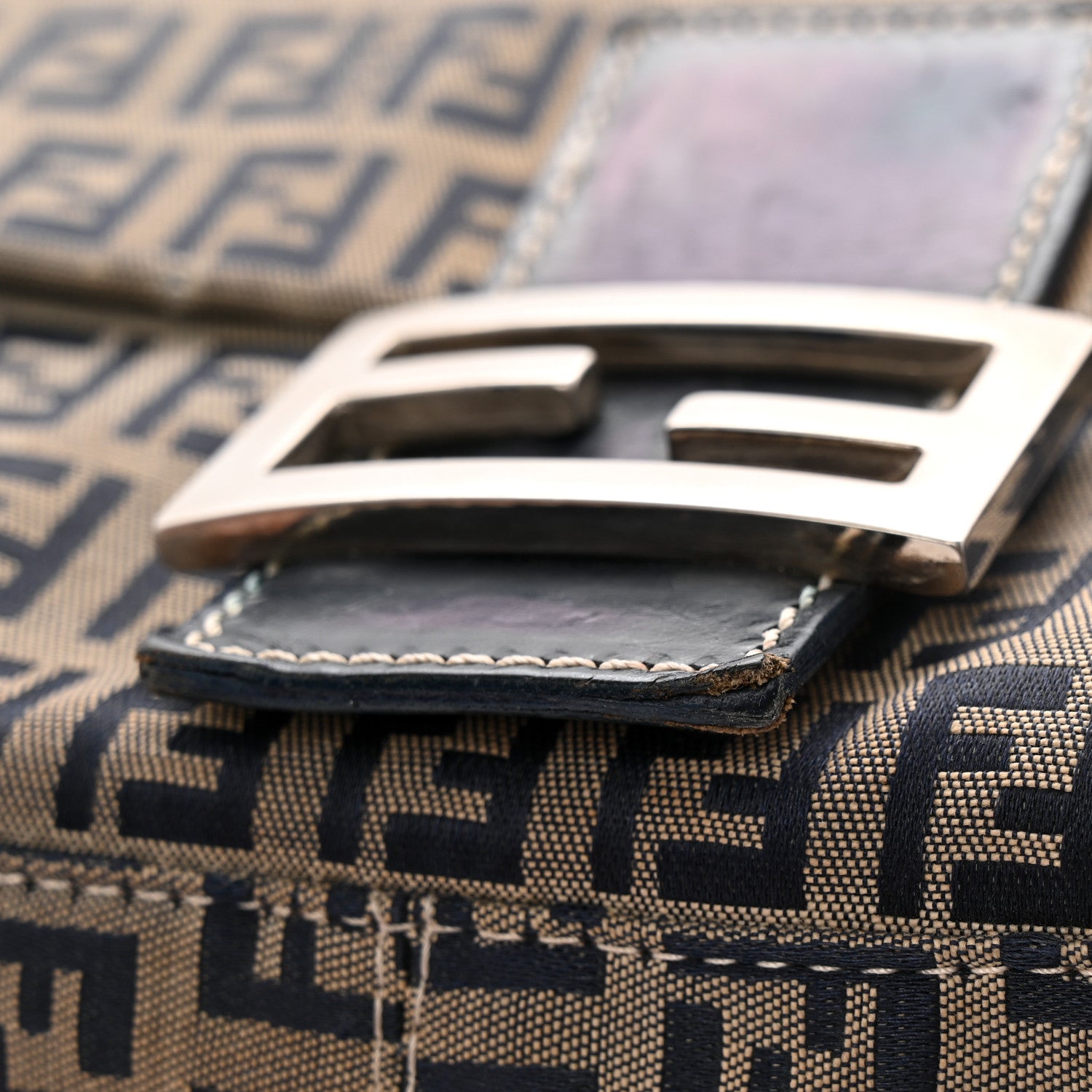 Fendi Zucchino Mama Baguette Navy 10 of 12