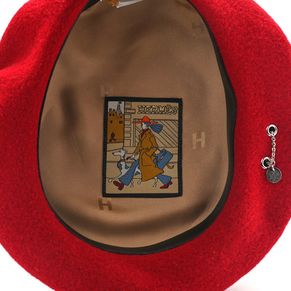 Hermes Merinos Wool Felt Felicity Beret Hat 56 Passion 7 of 9