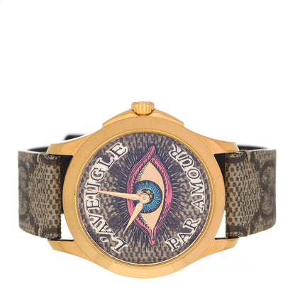 Gucci Stainless Steel Canvas 38mm G-Timeless GG Supreme Par Amour Quartz Watch 2 of 4