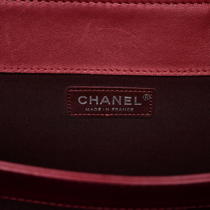 Chanel Lambskin Paris Bombay Reissue Accordion Flap Dark Red 6 of 9