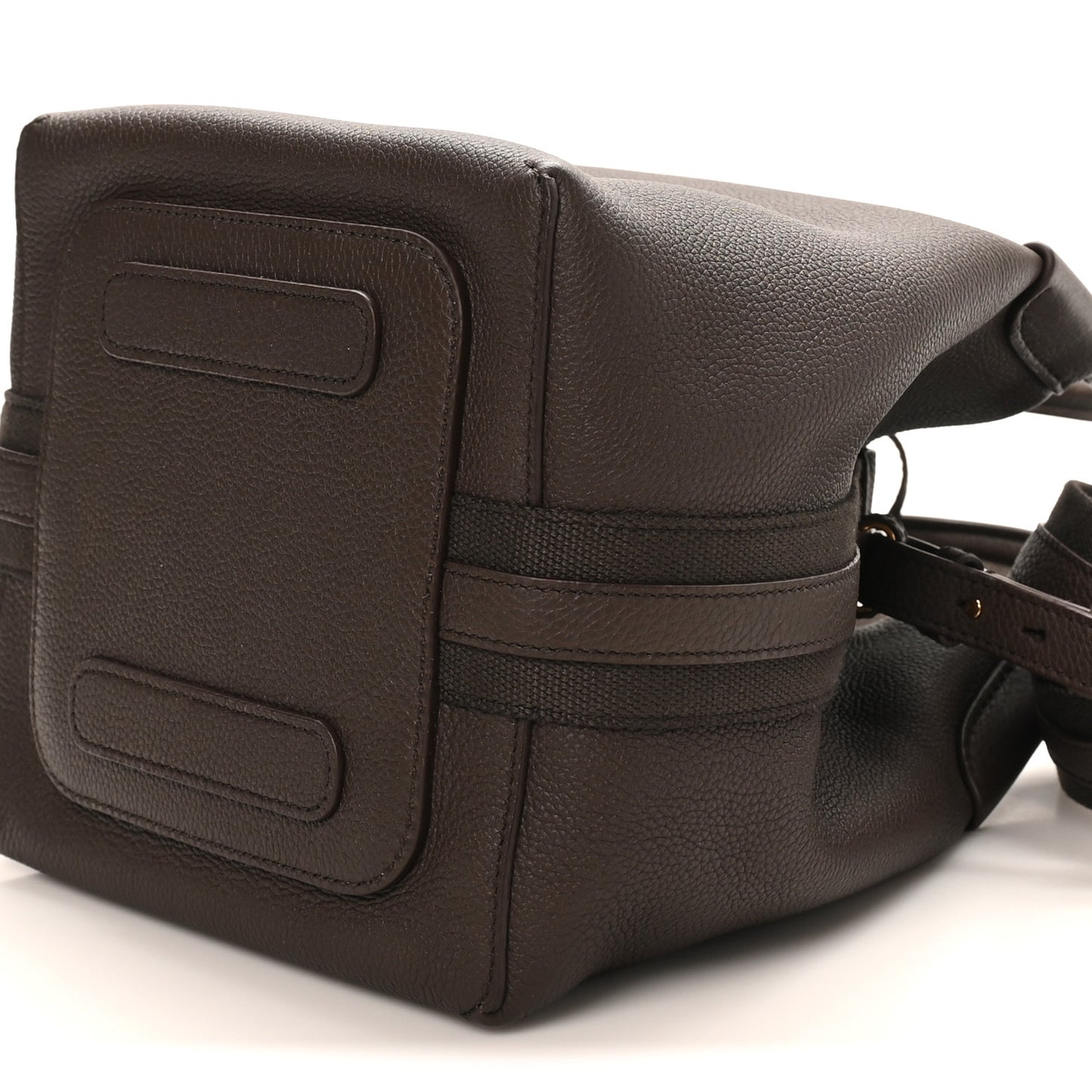 Grained Calfskin Micro Bale Bag Dark Chocolate Licorice