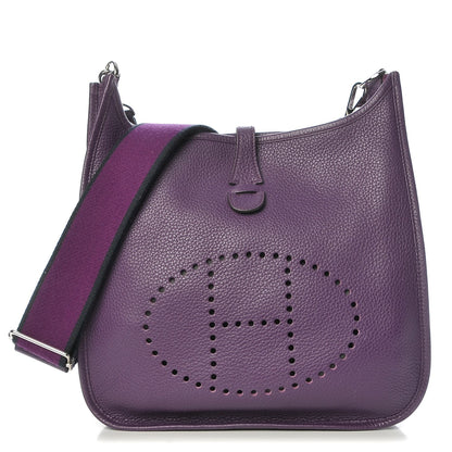 Hermes Taurillon Clemence Amazone Evelyne III PM Ultraviolet 1 of 7