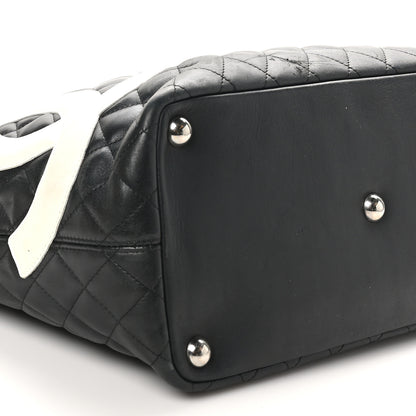 Chanel Calfskin Quilted Large Cambon Tote Black White 9 of 10
