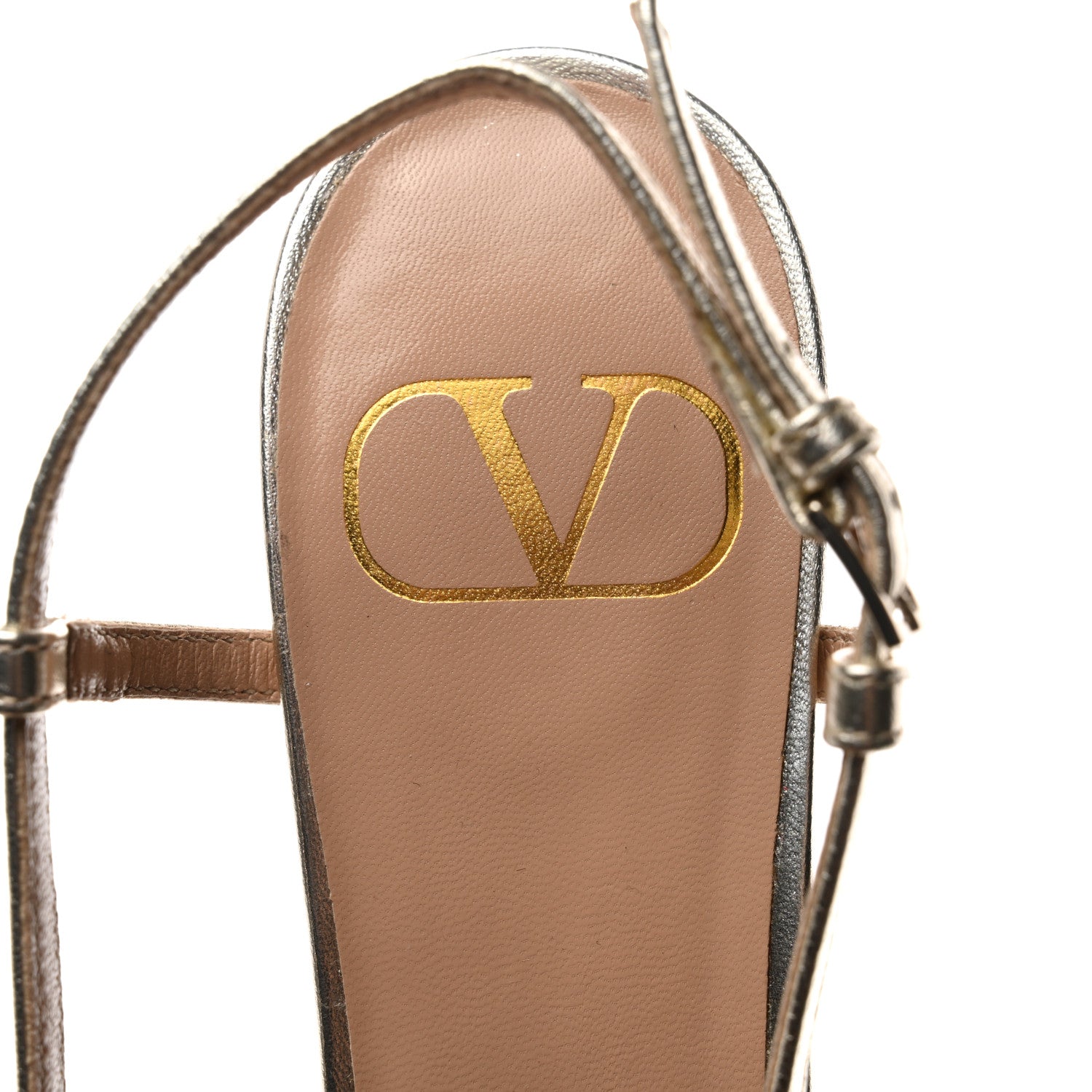 Valentino Garavani Metallic Nappa Crystal Vlogo Glow Slingback 50mm Pumps 36 Platino 7 of 10