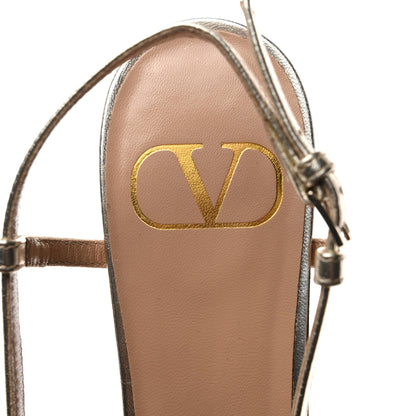 Valentino Garavani Metallic Nappa Crystal Vlogo Glow Slingback 50mm Pumps 36 Platino 7 of 10