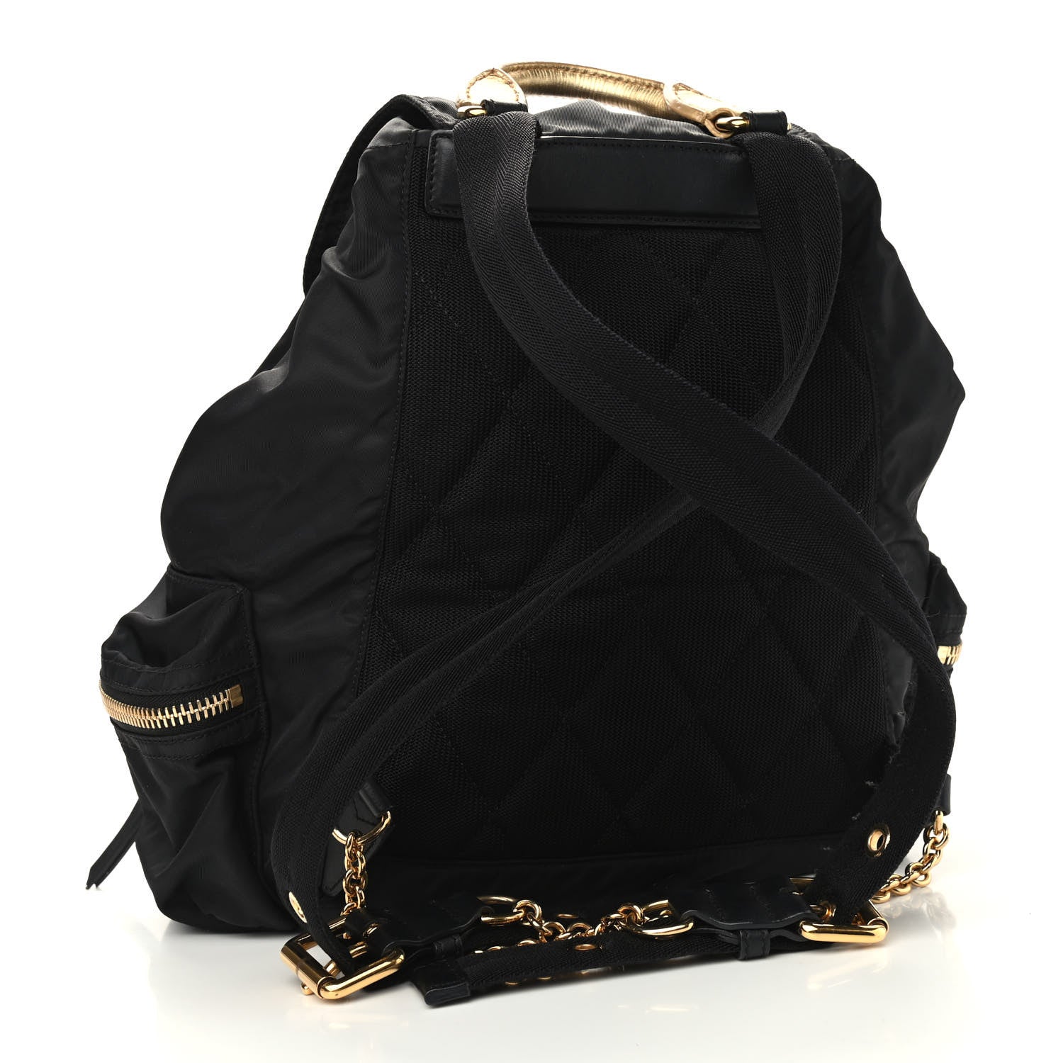 Burberry Nylon Medium Rucksack Runway Backpack Black Gold 3 of 9