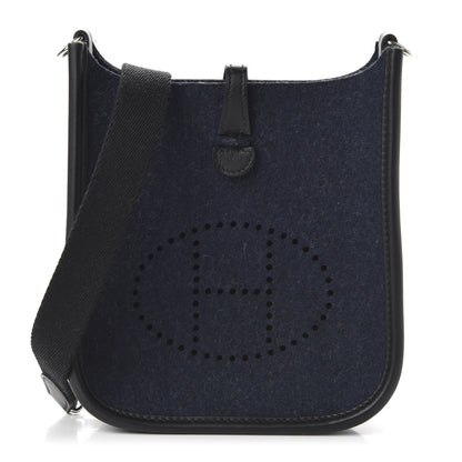 Hermes Swift Sangle Wooly Evelyne TPM Bleu Nuit Black 1 of 9