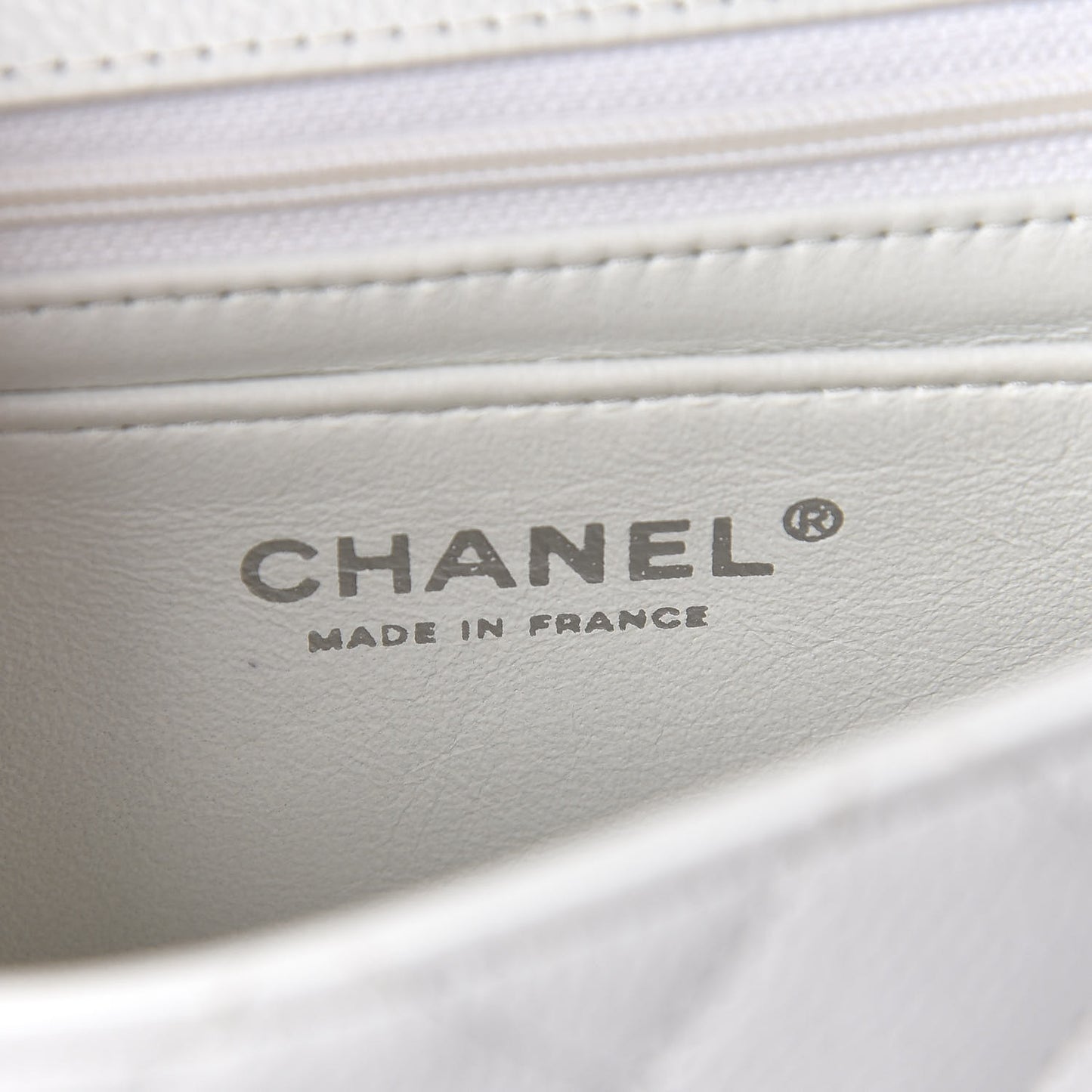 Caviar Quilted Mini Square Flap White