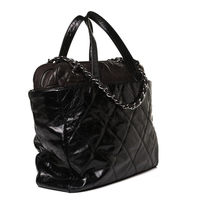 Chanel Glazed Calfskin Lambskin Portobello Tote Black 3 of 18