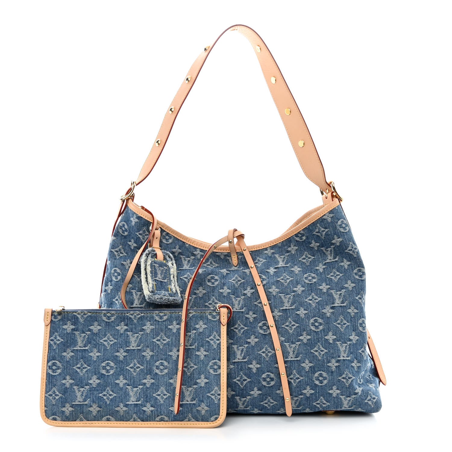 Louis Vuitton Monogram Denim CarryAll MM Blue 1 of 11
