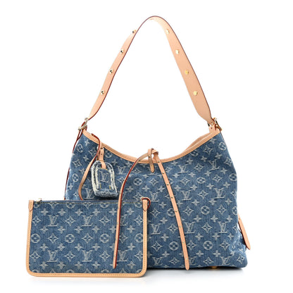 Louis Vuitton Monogram Denim CarryAll MM Blue 1 of 11