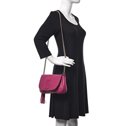 Gucci Cellarius Calfskin Medium Soho Flap Crossbody Bright Bouganville 2 of 15