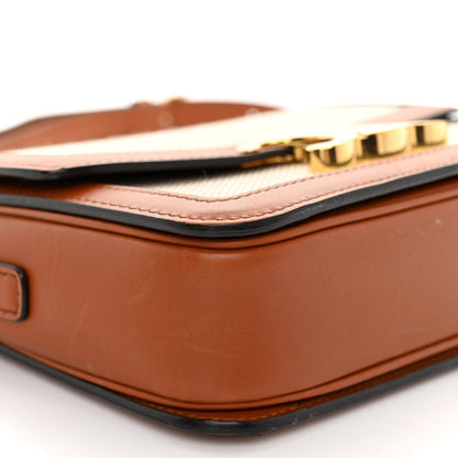 Celine Textile Natural Calfskin Teen Triomphe White Tan 8 of 9