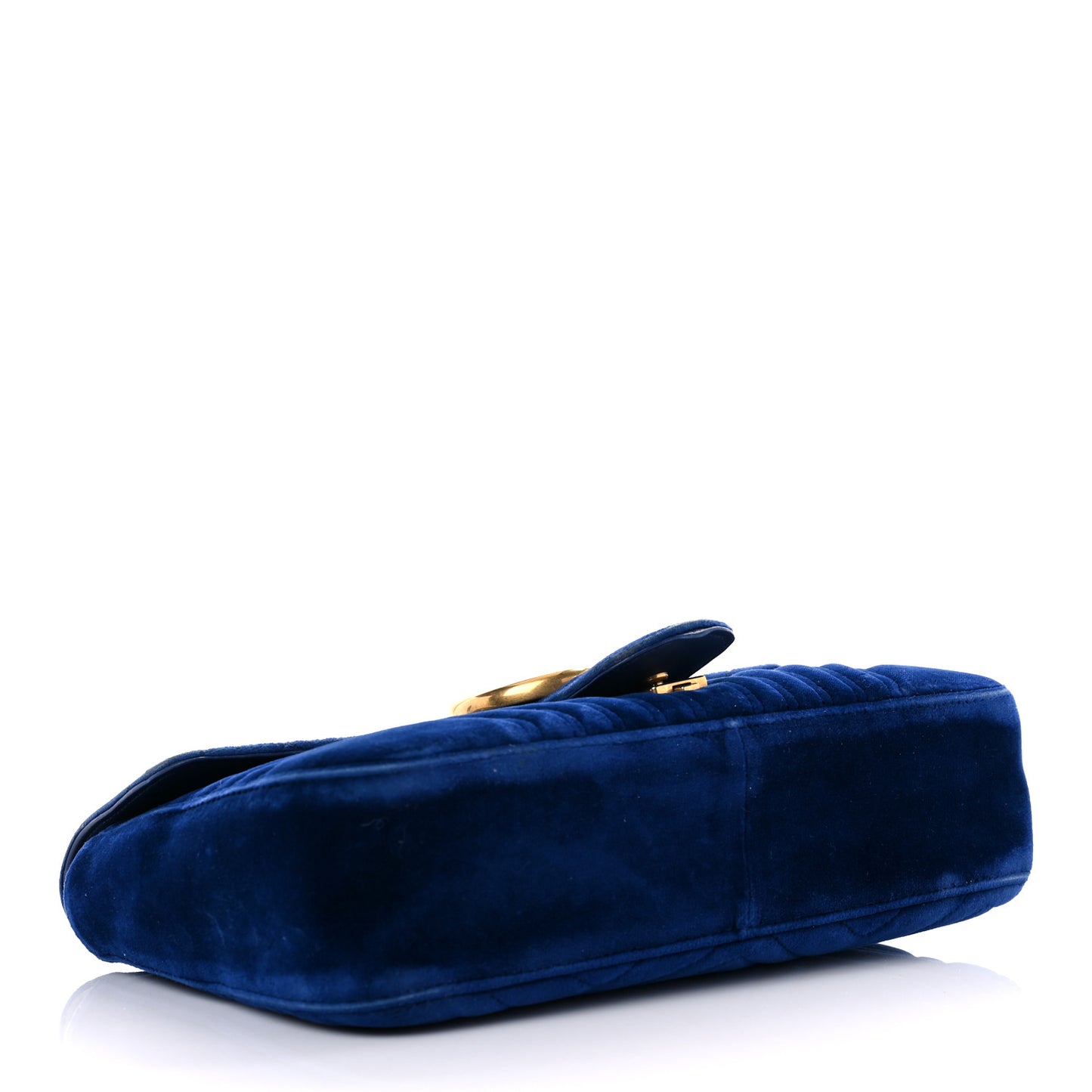 Velvet Matelasse Medium GG Marmont Shoulder Bag Cobalt Blue