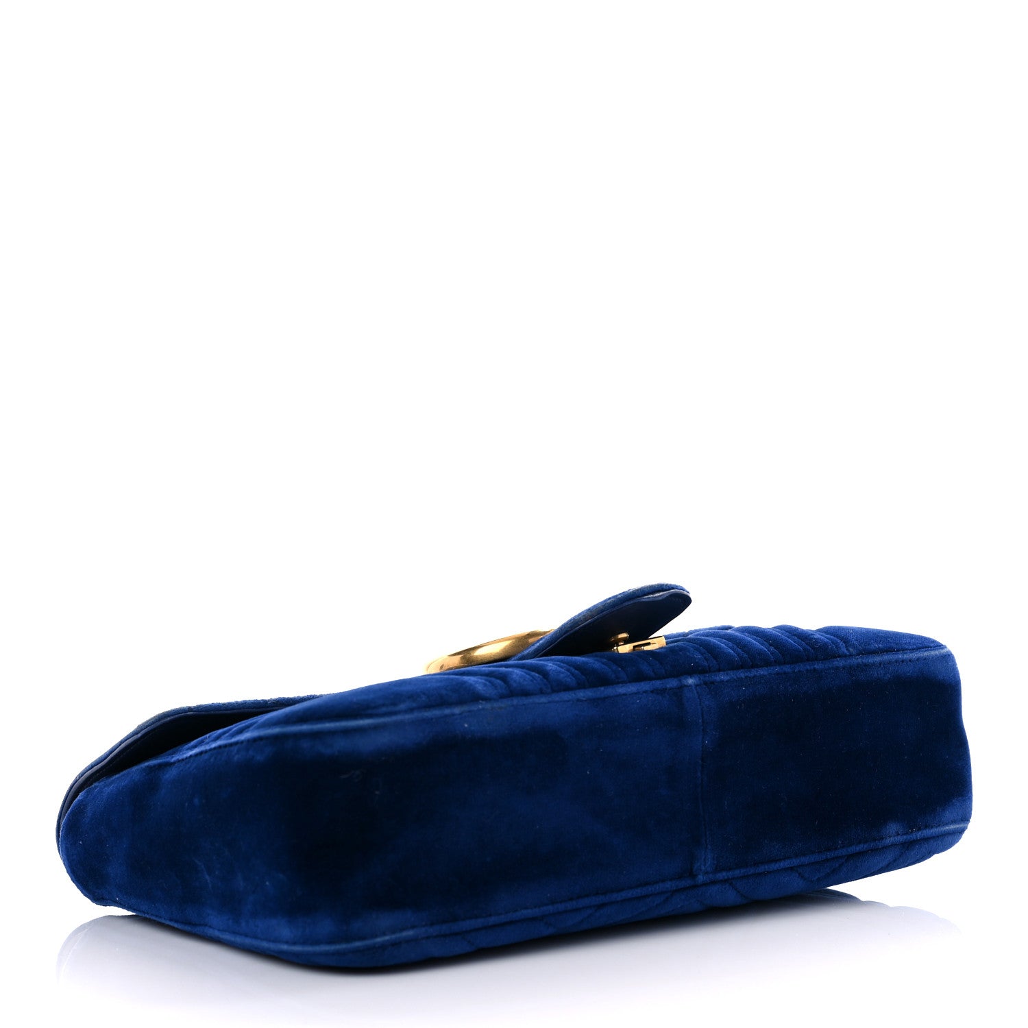 Gucci Velvet Matelasse Medium GG Marmont Shoulder Bag Cobalt Blue 4 of 26