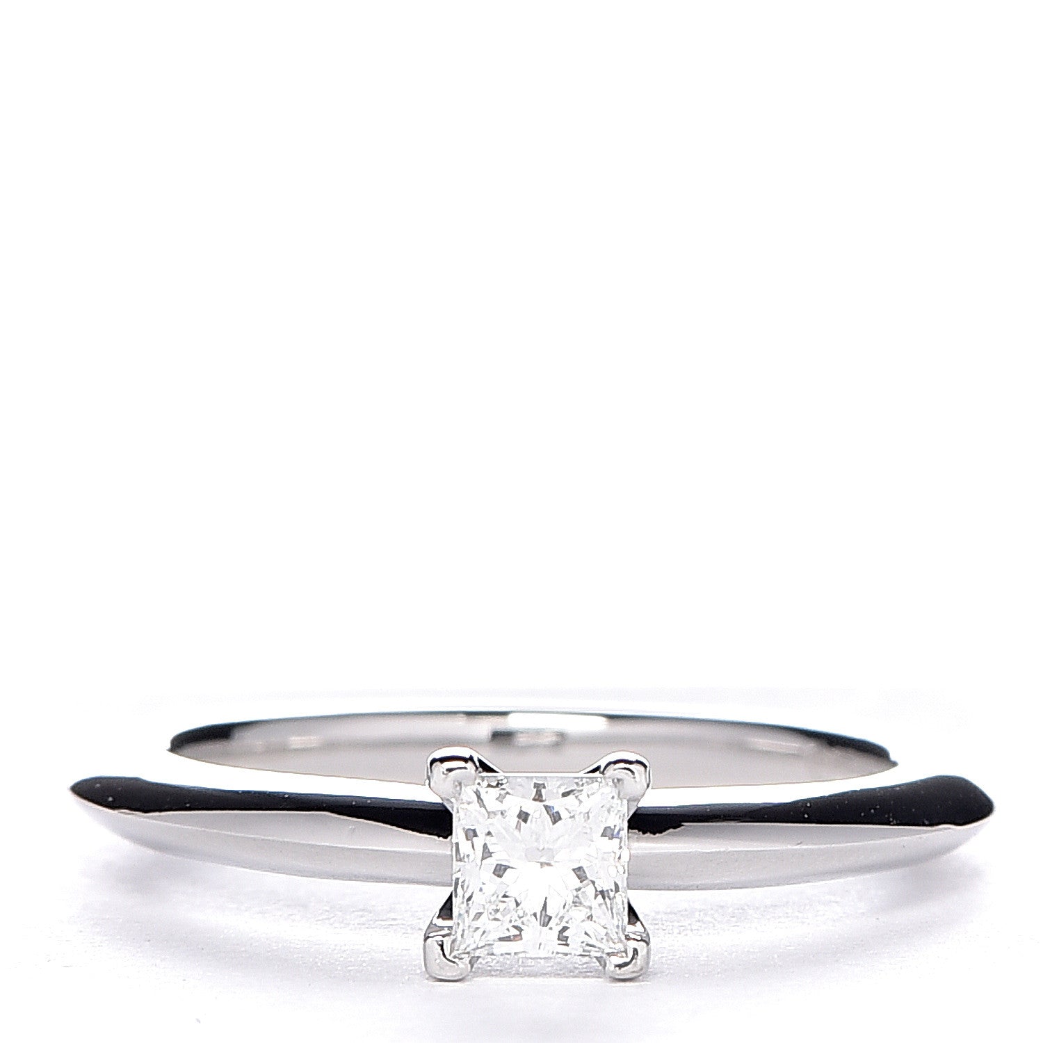 Tiffany Platinum Diamond .22ct Princess Cut Engagement Ring 43 2.75 1 of 8